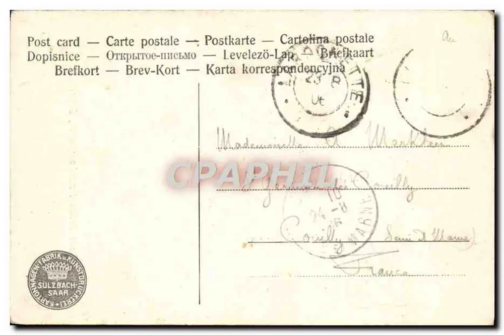 Pequena Suíça Luxemburguesa, Schnellert — editor SULZBACH-SAAR, número de série não visível - Verso