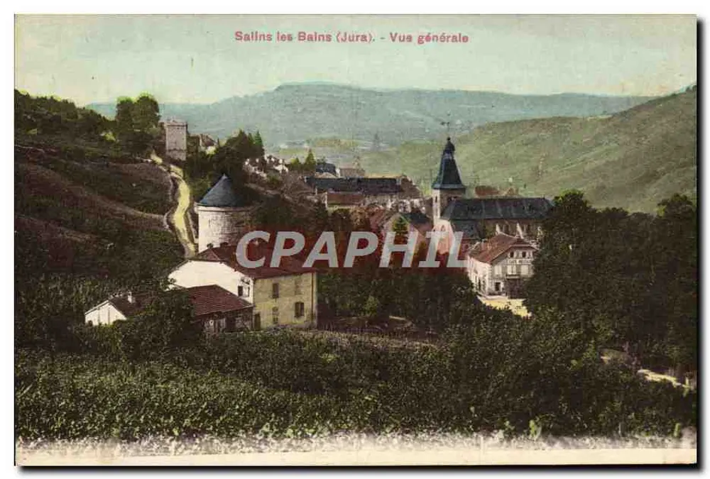 Salins les Bains (Jura) — Vue générale — Simi-Aquarelle & A. Breeger Frères (Dijon) - Frente