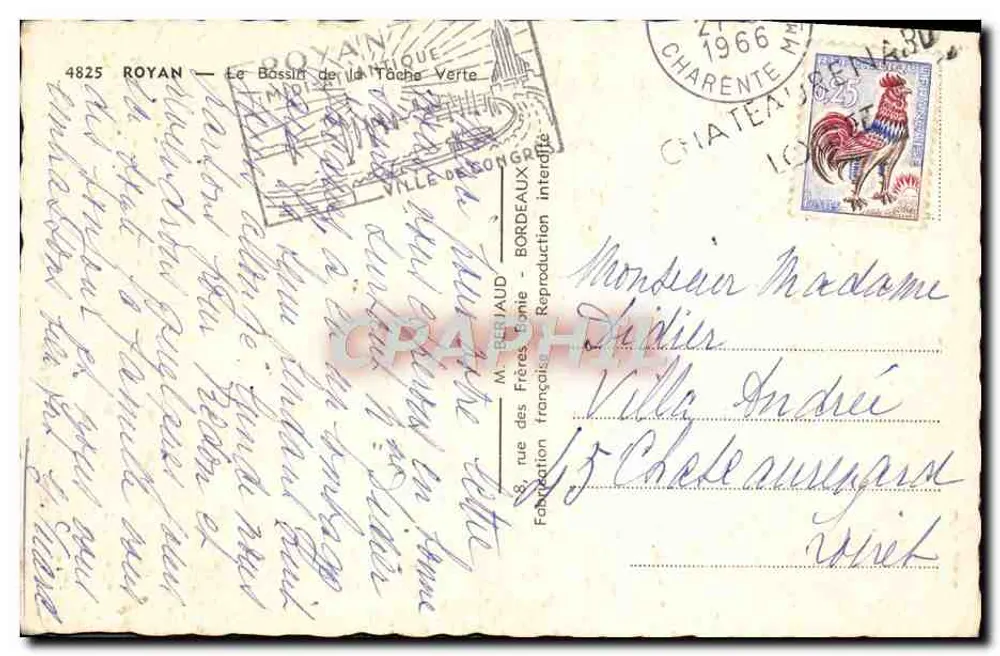 O Bassino da Tâche Verte — Royan — editor M. Besjaud - Verso