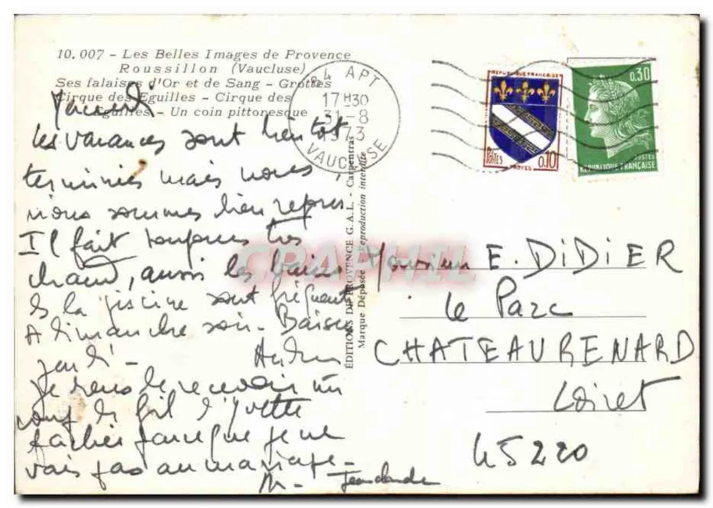 Roussillon und seine Klippen — Editions des Belles Images de Provence, n° 10.007 - Rückseite