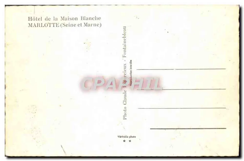 Hotel da Maison Blanche — Marlotte (Seine e Marne) — Foto Claude Tampereieux - Verso