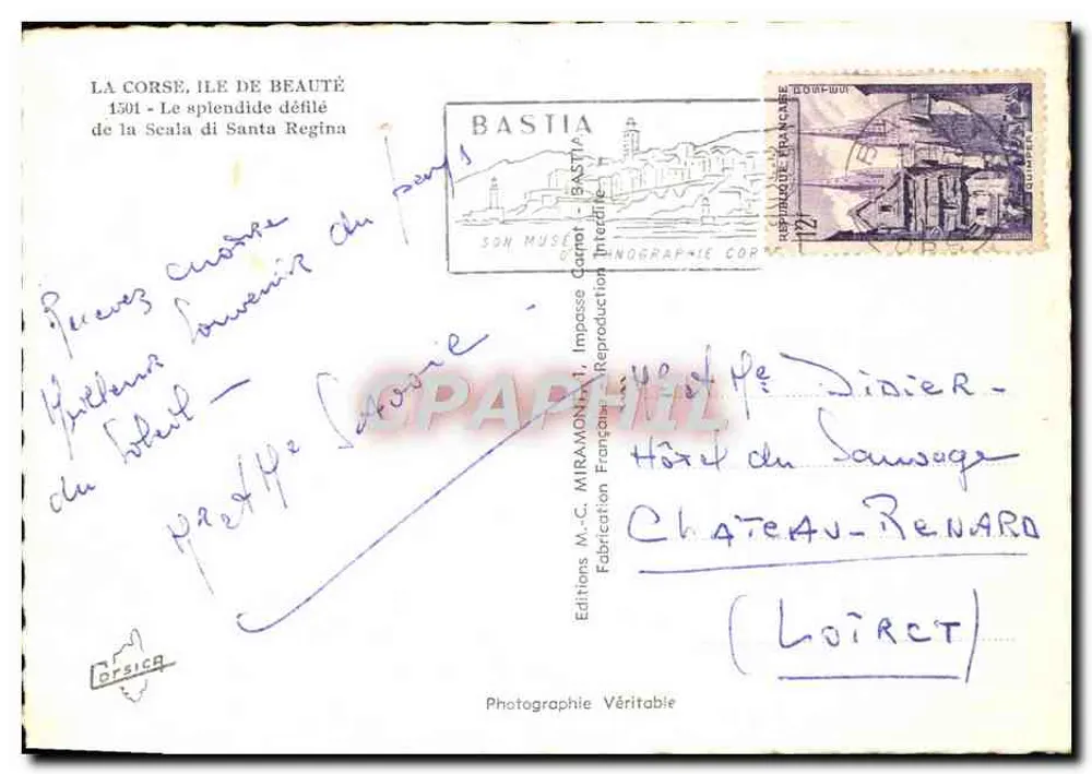 La Scala di Santa Regina — Parade der Corse — Éditions M.-C. Miramonti, Bastia - Rückseite