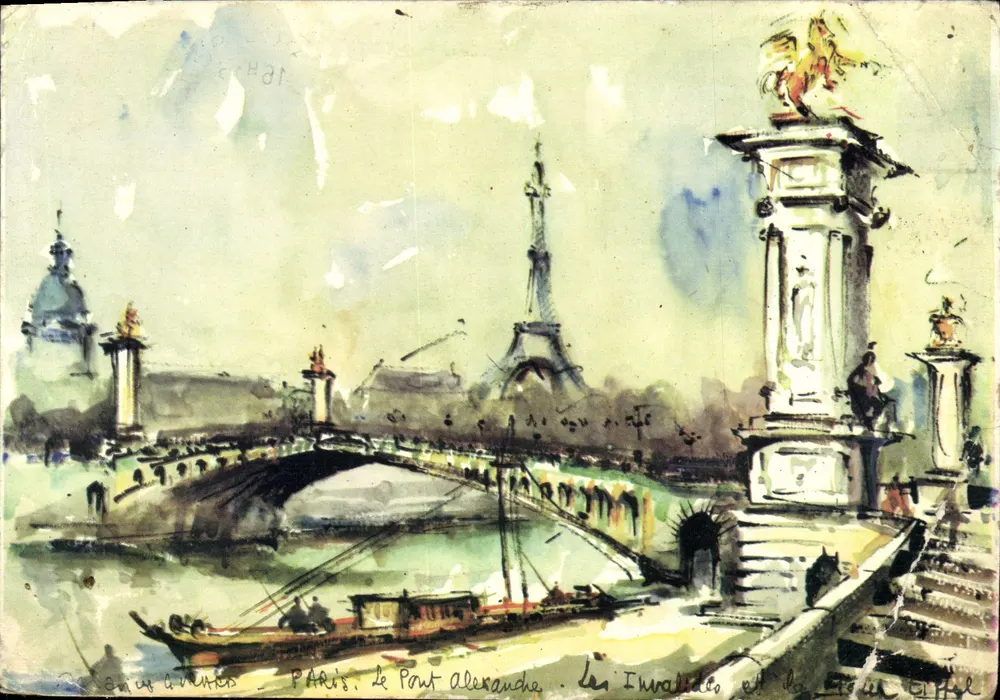 Paris, Le Pont Alexandre III — Les Invalides et la Tour Eiffel — Éditeur CEST PAMS - Frente
