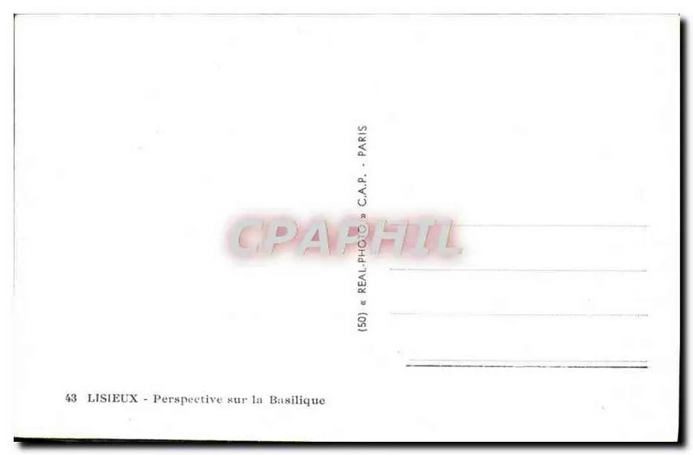 Lisieux — Perspectiva sobre a Basílica — C.A.P. (série 43) - Verso