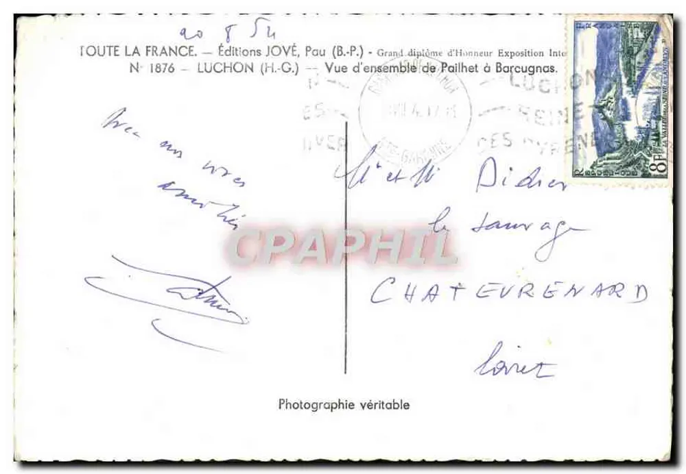 Pailhac — Vue d'ensemble — Éditions JOVÉ, Pau (B.P.) - Verso