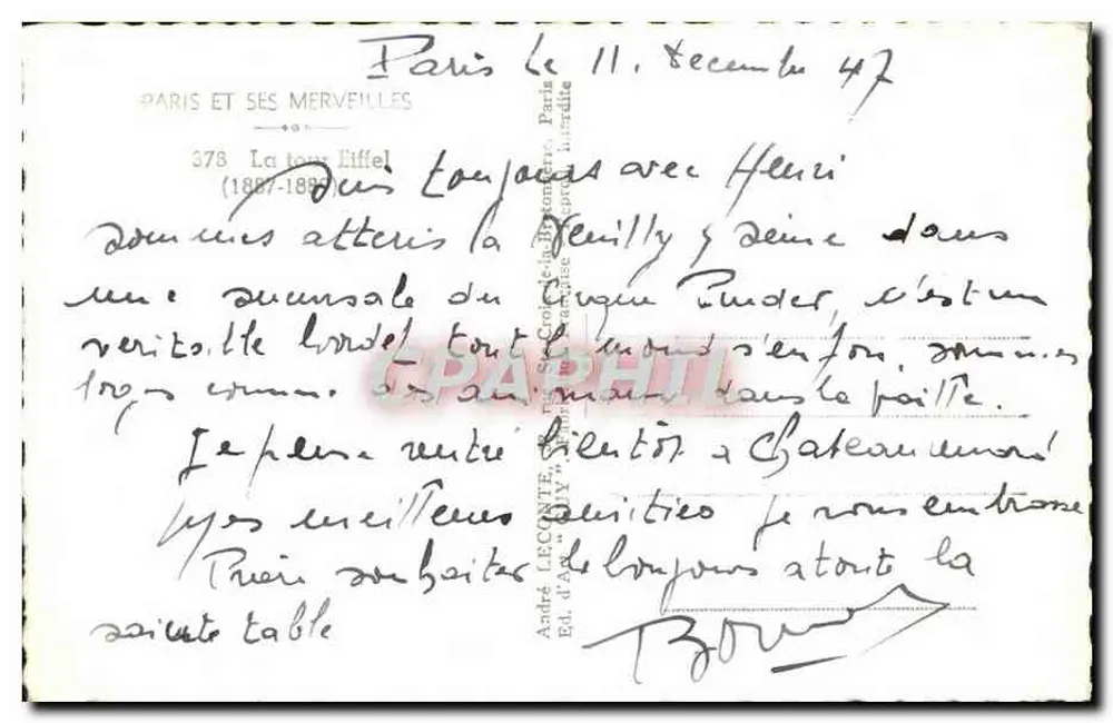 Paris — A Torre Eiffel — Paris e suas maravilhas, n°378 - Verso