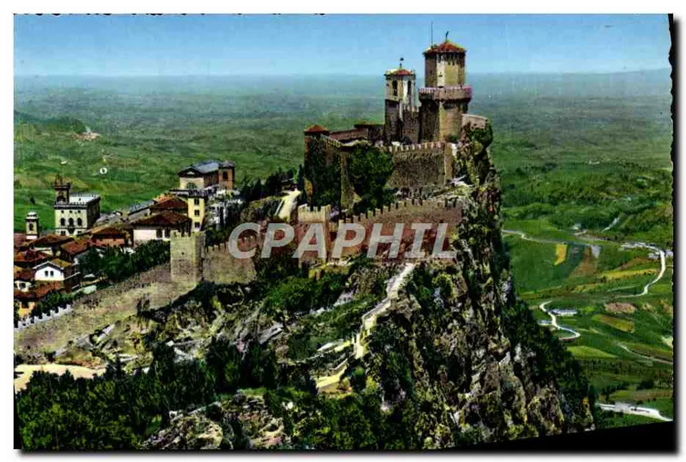 Castelo de San Marino — vista aérea — Ediz. Murcaccini Bruno-e-Pight S.A.S. n°42 - Frente