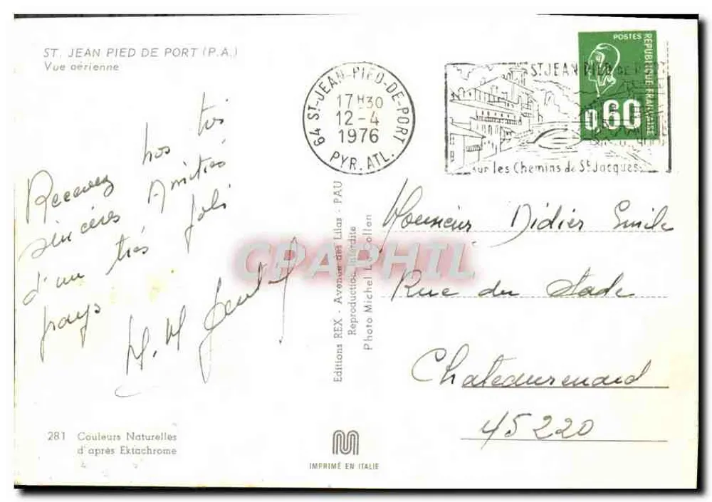 St Jean Pied de Port — Luftbild — Editions REX, n°281 - Rückseite