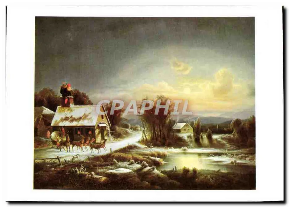 A véspera de Natal — por Regis Gignoux (1816-1882) — impresso na Suíça - Frente
