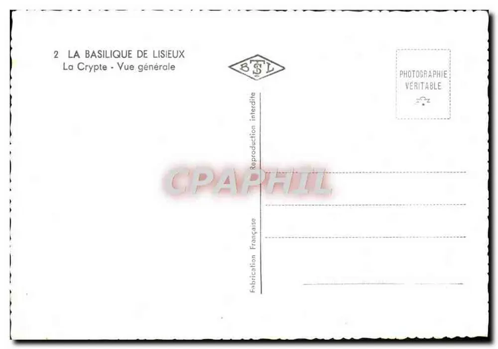 A Basílica de Lisieux — A Cripta — Vista geral — Editor BSL - Verso