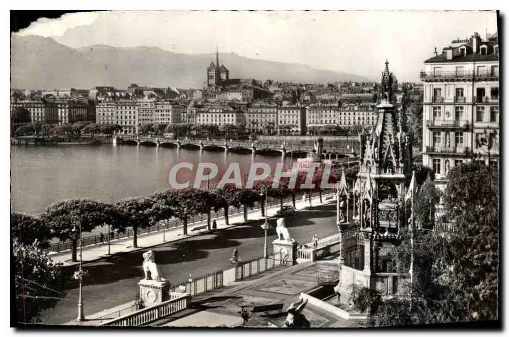 Genf. Denkmal Brunswick und Blick auf die Stadt — Éditions Jaeger, n° 7090 - Vorderseite