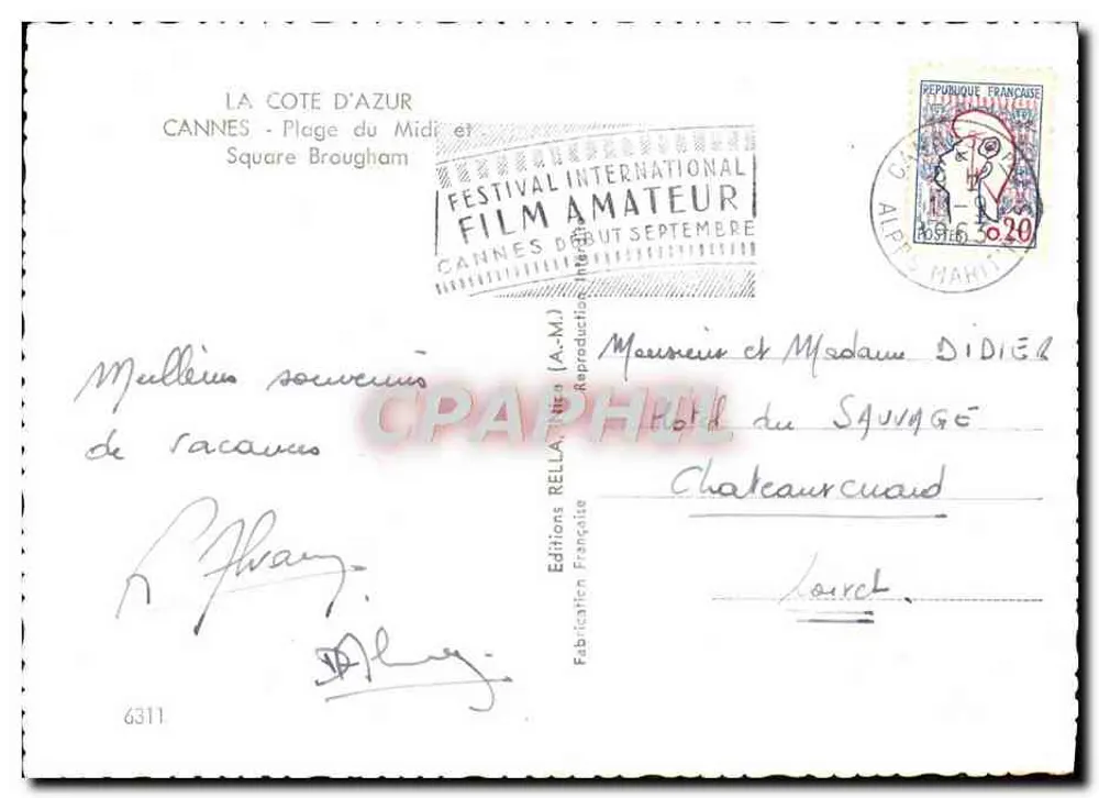 Cannes - Praia do Meio — Festival Internacional de Cinema Amador — Éditions Rella (A-M.) - Verso