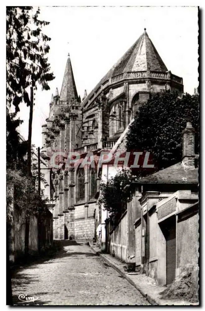 Apsis der Kirche und Alte Straße — Montfort-l'Amaury (S.-et-O.) — Authentische Fotografie verboten - Vorderseite