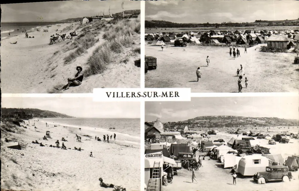 Villers-sur-Mer — vista da praia e do acampamento — (51) - REAL-PHOTO - C.A.P. - PARIS - Frente