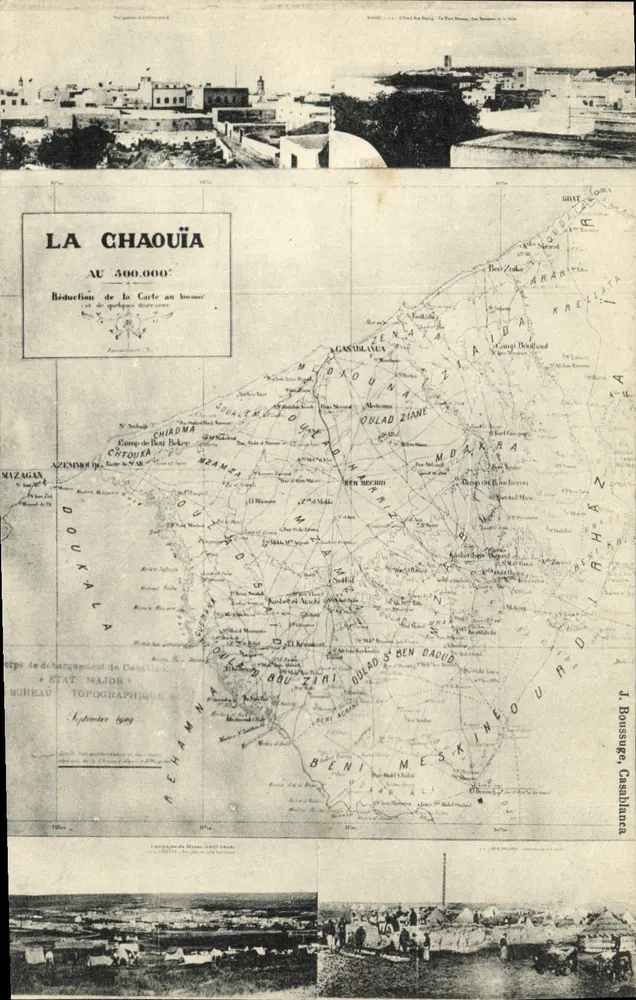 La Chaouïa — Redução da Carta ao 1/500.000 — Bureau Topographique, Casablanca - Frente