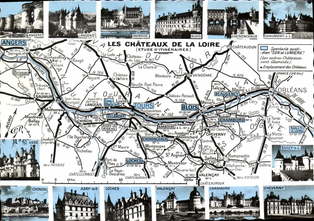 Os Castelos da Loire — Estudo de itinerários — Edições d'Arcueil (Saine) - Frente