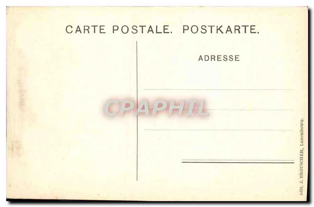 Großherzogtum Luxemburg — geografische Karte mit Porträt von S.A.R. der Großherzogin — Verlag J. Brousscher, Luxemburg - Rückseite