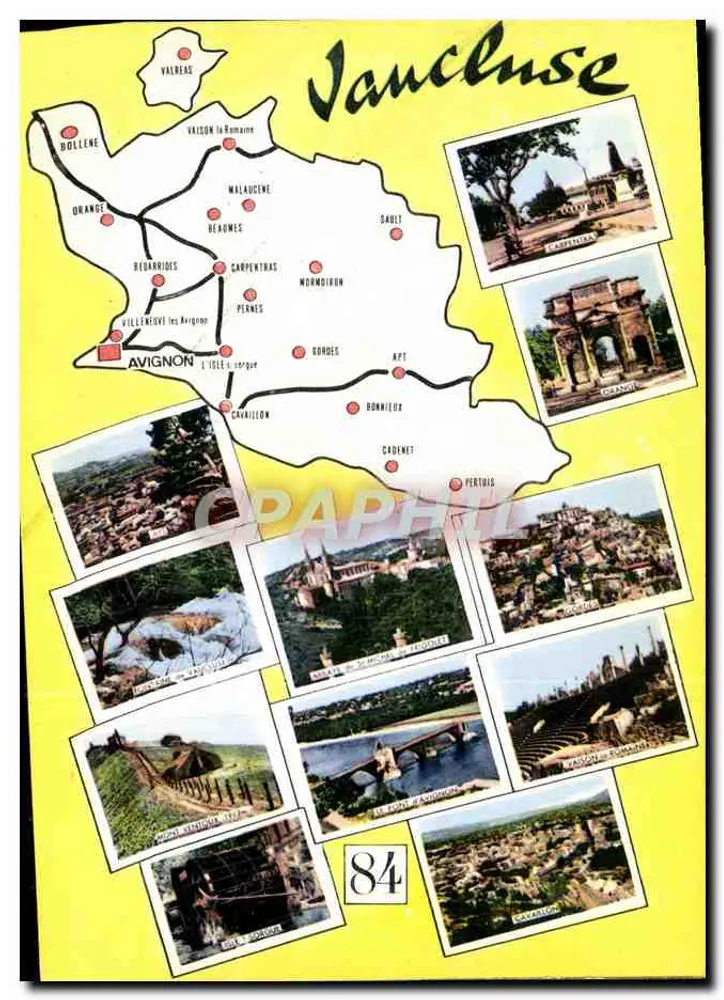 वॉक्लुज़ - पर्यटक पोस्टकार्ड जिसमें मानचित्र और फोटो हैं - सी डीज़ डेज़ आर्ट्स फोटोमेकैनिक, पेरिस - आगे