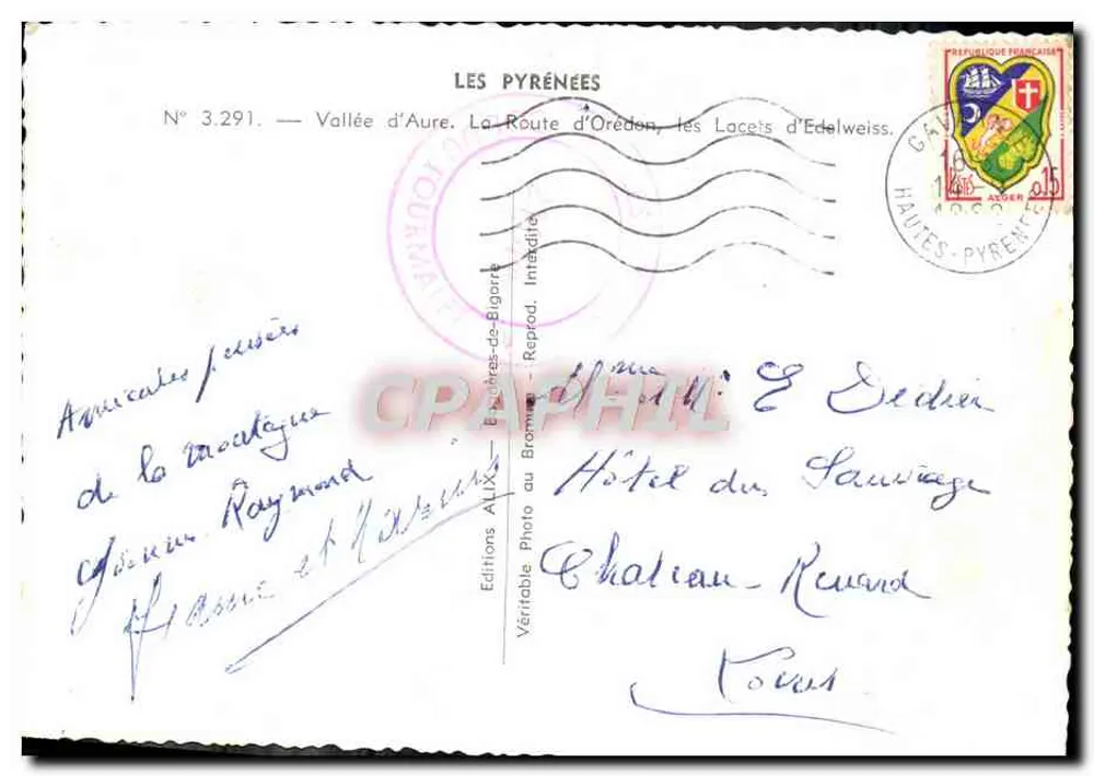 Tal der Aure — Route d'Orédon, die Edelweiss-Seen — Editions Alix - Rückseite