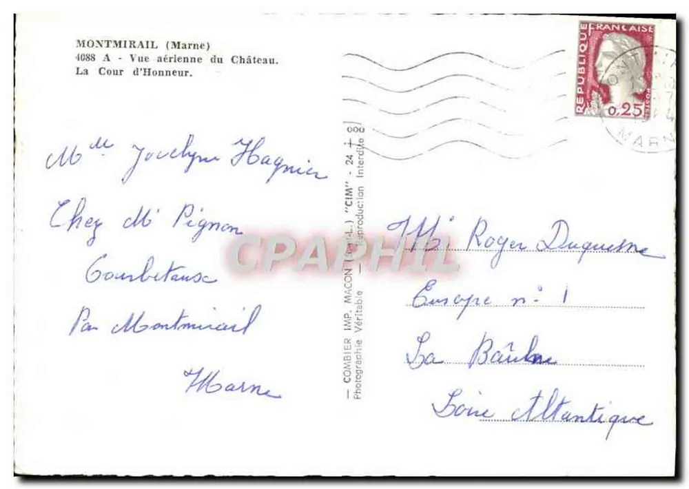 Montmirail (Marne) — Luftansicht des Schlosses, der Ehrenhof — Verlag CIM - Rückseite