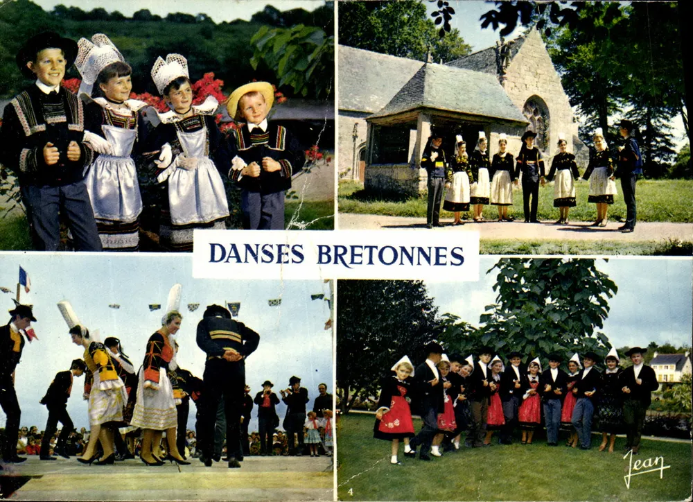 Dances bretonnes — costumes de Pont-Aven, Quimper, Pont-l'Abbé et Scrignac — éditeur Jean - Frente
