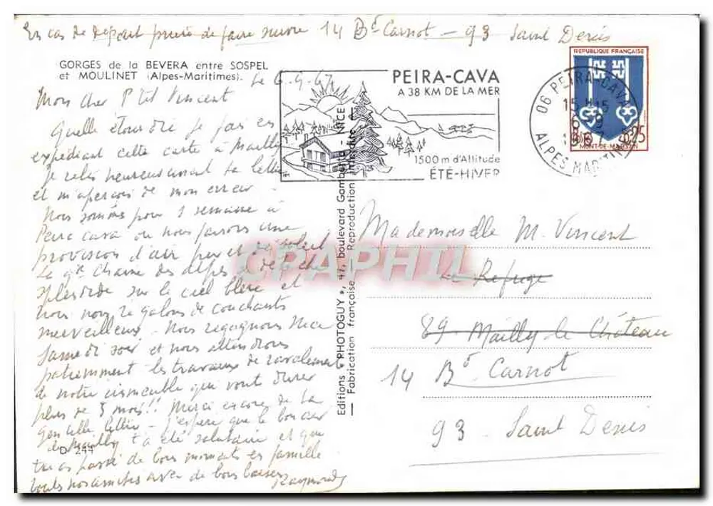 Gorges de la Bevera — zwischen Sospel und Moulinet — Éditions Photoguy - Rückseite