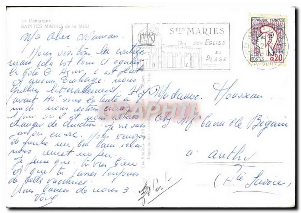 Saintes-Maries-de-la-Mer — paesaggio con vacche, ponte e cavalli — editore Graphith - Verso