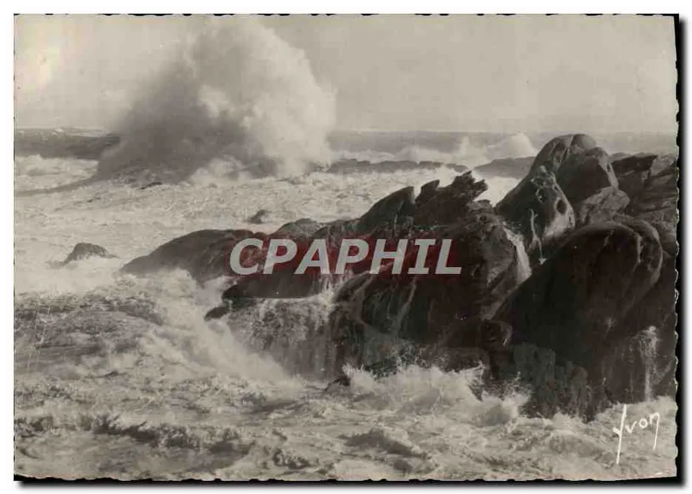 Saint-Cuénod (Finistère) — Tempestade na costa — Edições de Arte Yvon, Paris - Frente