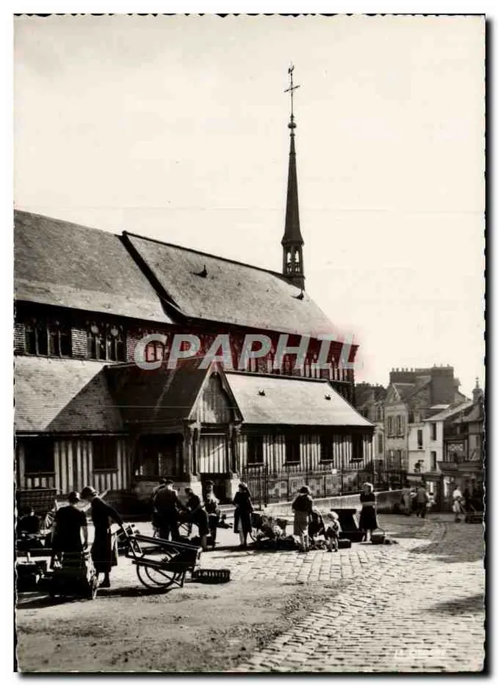 Honfleur (Calvados) — Praça Sainte-Catherine — Igreja de madeira do século XV — Edição La Cigoche - Frente