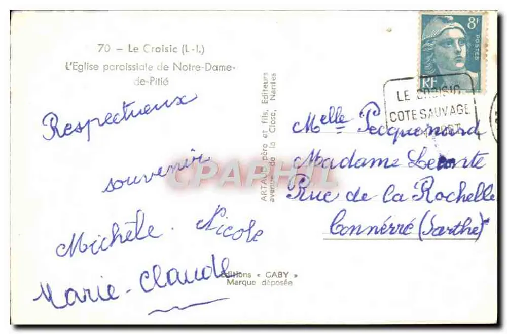 Parochiale Kirche Notre-Dame-de-Pitié — Le Croisic (L.-I.) — Éditions Gaby - Rückseite