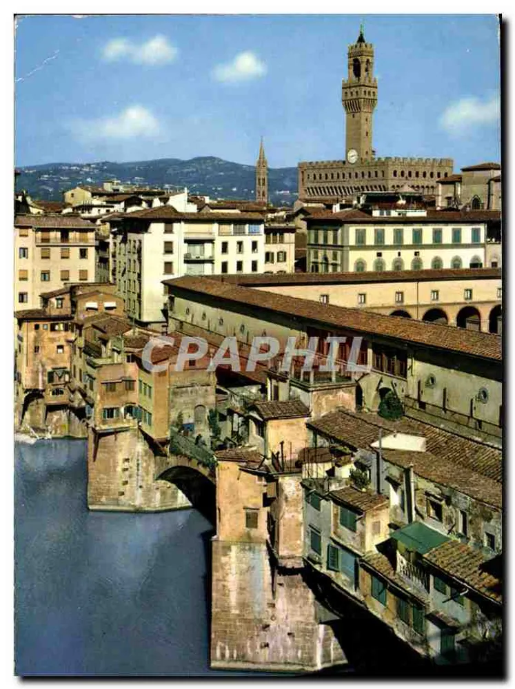 Ponte Vecchio — vue depuis le jardin de toit de l'Hôtel Pitti — éditeur P. MARZARI S.R.L. SCHIO, n° 510 - Awers