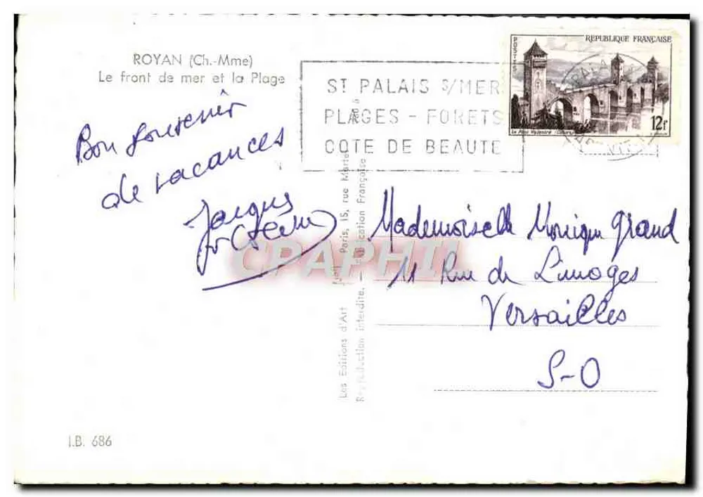 Royan (Ch.-Mme) — A frente marítima e a praia — Les Éditions d'Art - Verso