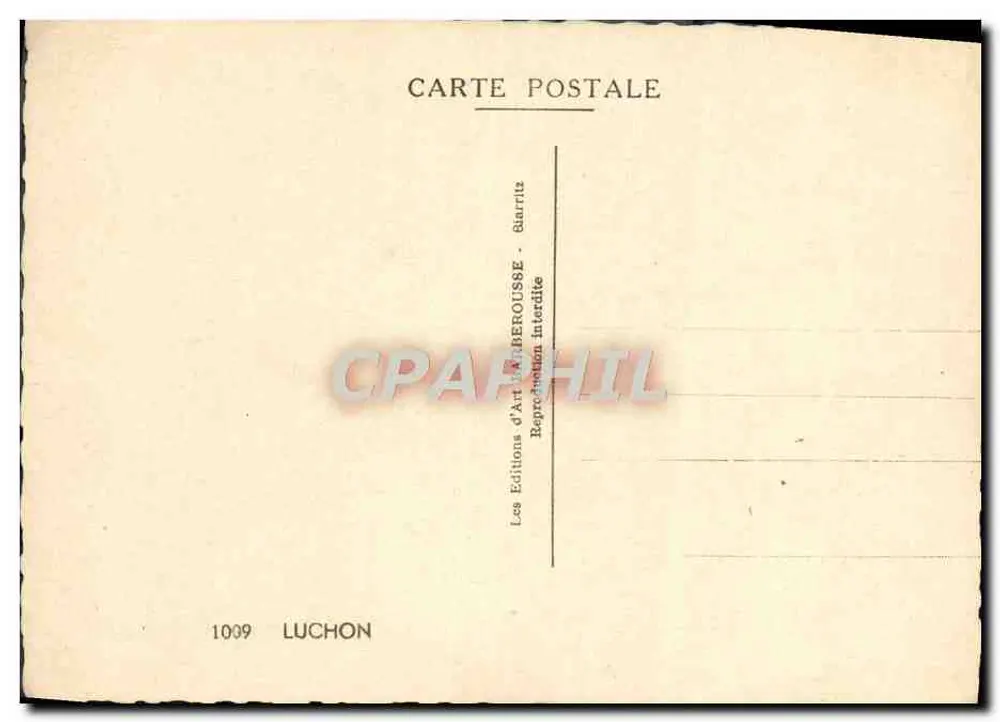 Vista aérea de Luchon — editor Luchon, n° 1009 - Verso