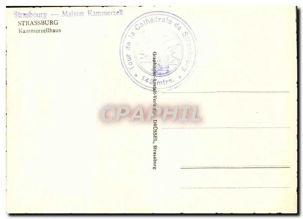 Estrasburgo — Casa Kammerzell — Graphische-Anstalt-Verlag, Drüssel, Estrasburgo - Verso