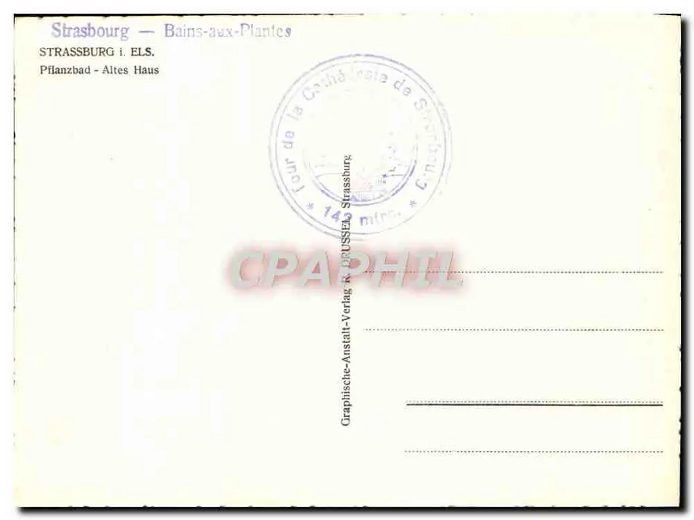 Estrasburgo — Banhos das Plantas — Pfanzbad-Casa Velha - Verso