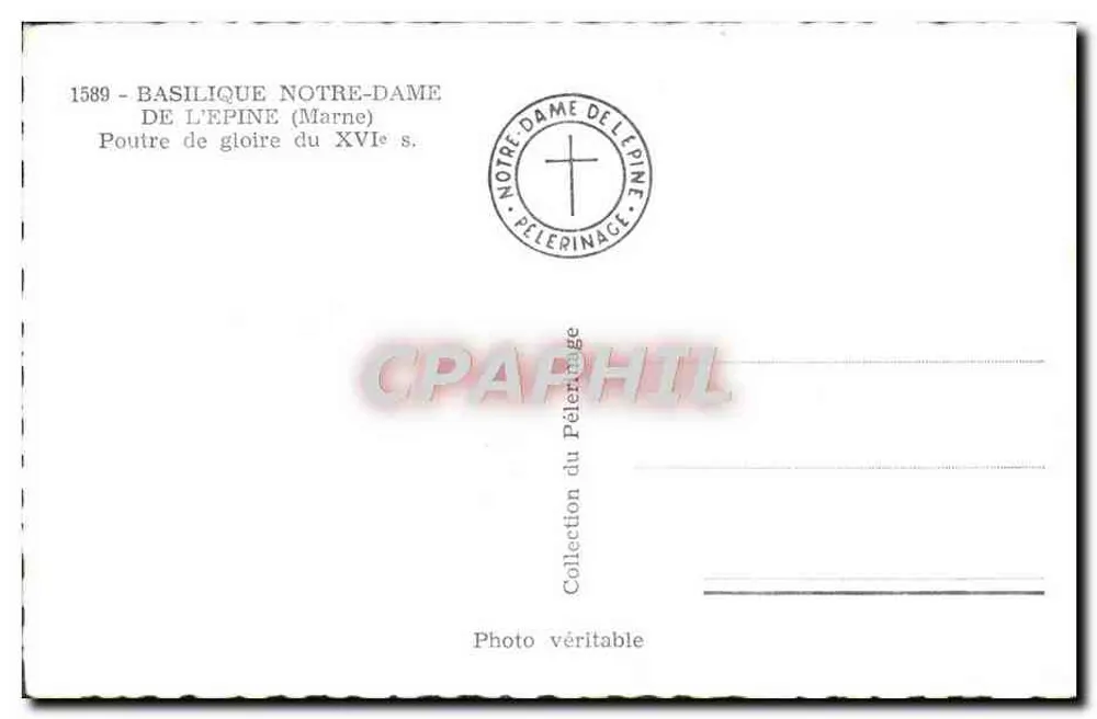 Pfahl der Ehre — Basilika Notre-Dame de L'Épine (Marne) — Pilgerkollektion - Rückseite