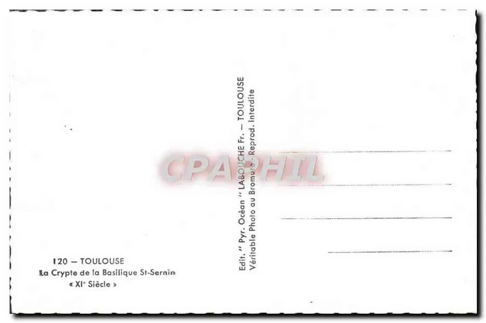Cripta da Basílica de São Sernim — Toulouse — Século XI — Ed. Pyr. Océan - Verso