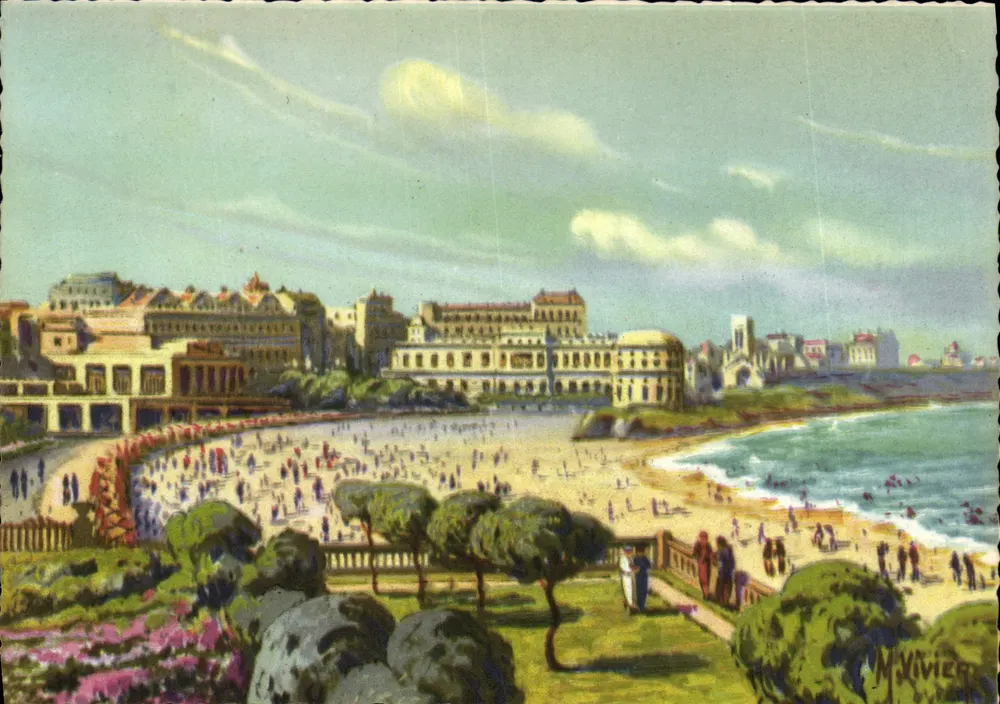 Biarritz — De Grande Plage — Cie des Arts Photomécaniques, Parijs-Strasburg - Voorkant