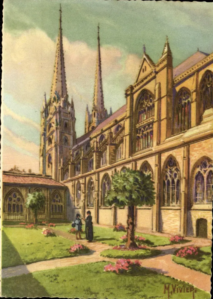Bayonne — Ansicht der Kirche Ste-Marie und des Cloisters — M. Vivier - Vorderseite