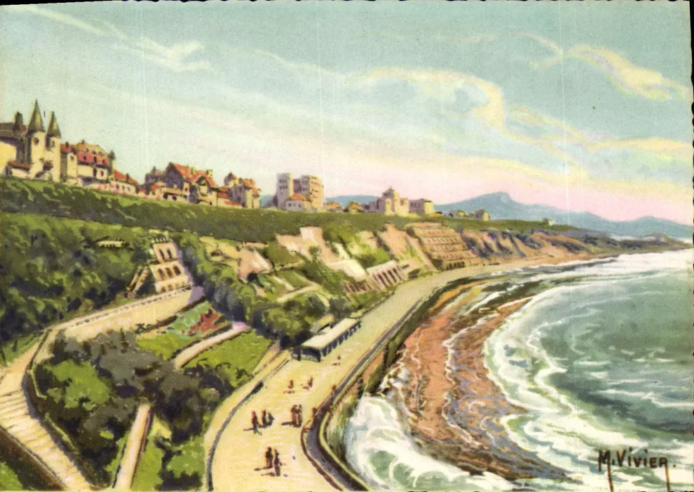 Biarritz — A Costa Basca e a Rhune — Cie des Arts Photomécaniques, Paris-Strasbourg, série A 6 - Frente
