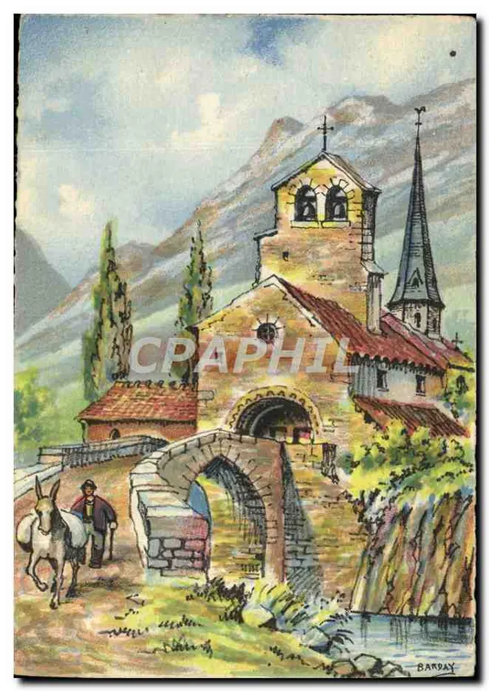 Kirche Saint-Martin-de-Belleville — Aquarellzeichnung — Verlag Barday - Vorderseite