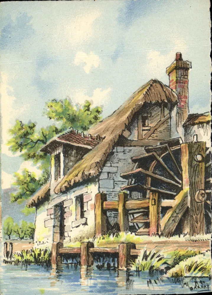 Wassermühle — pittoreske Ansicht — Verleger M. Bore & Cie, Paris - Vorderseite