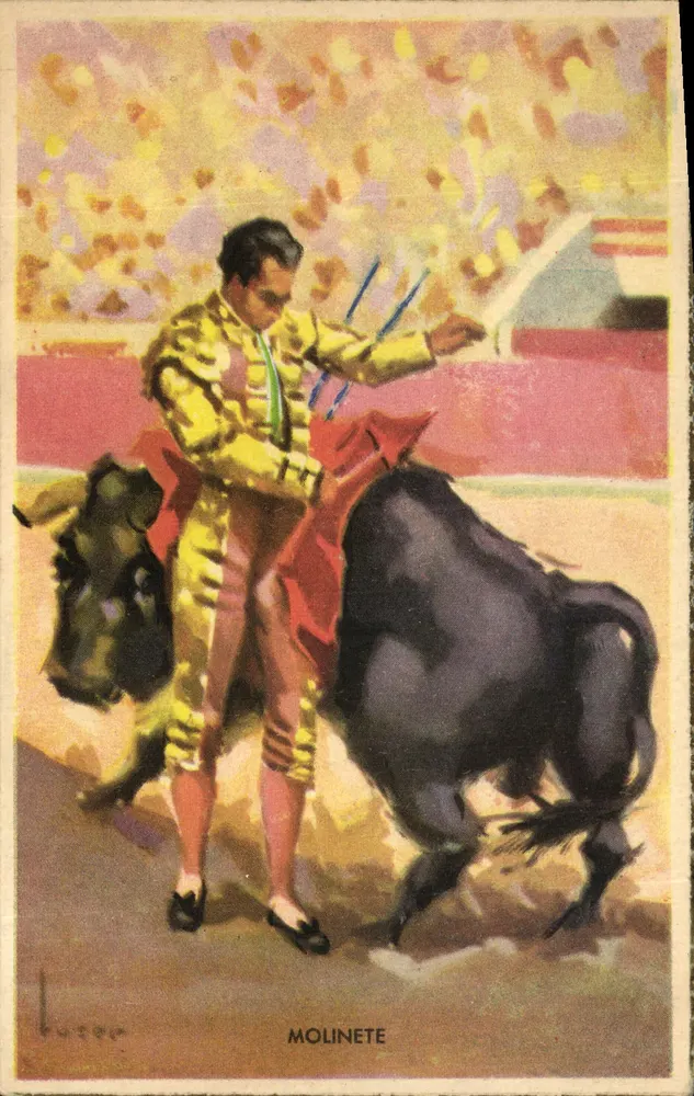 Molinete — scène met toernooier — uitgever Sirenia, serie 'Lances de una corrida' - Voorkant