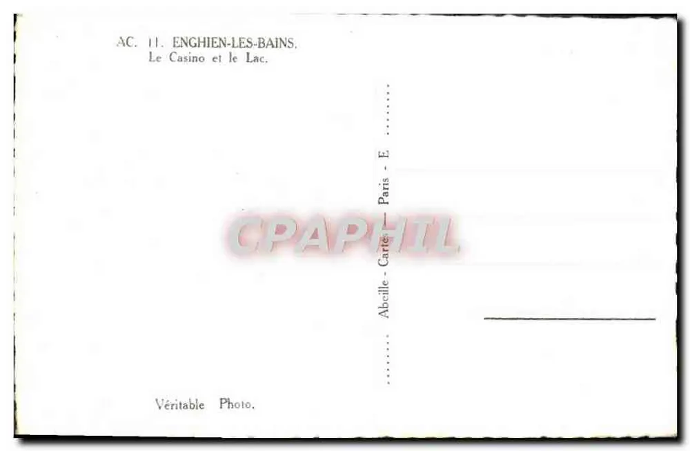 Enghien-les-Bains — Das Casino und der See — Abcille-Cartes, Paris - Rückseite