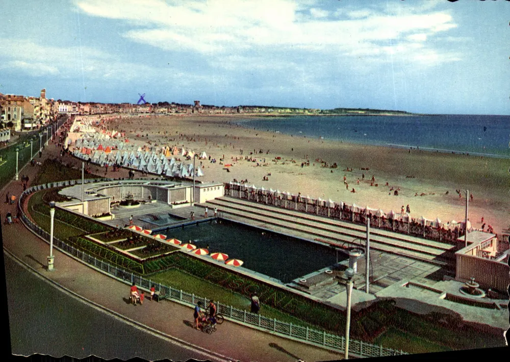 Les Sables-d'Olonne (Vendée) — A Piscina e a Praia — Edições La Cigogne - Frente