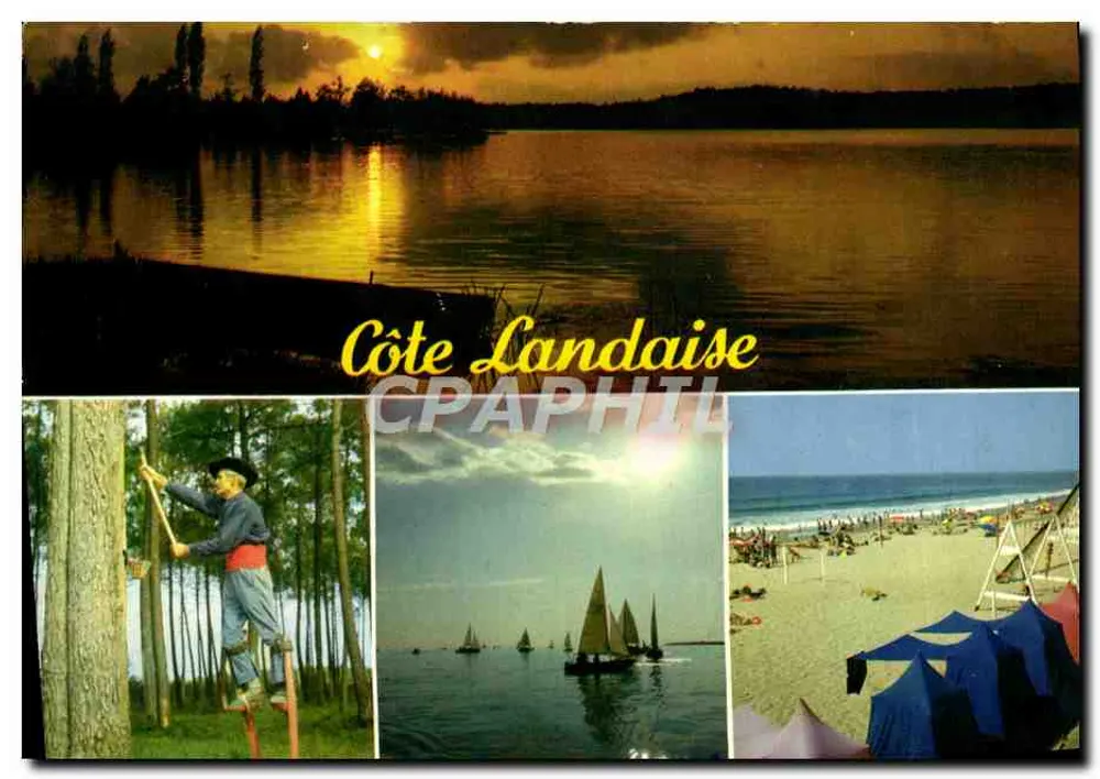 Côte Landaise — Diversos aspectos — Edições La Cigogne, n° 40.000.10 - Frente