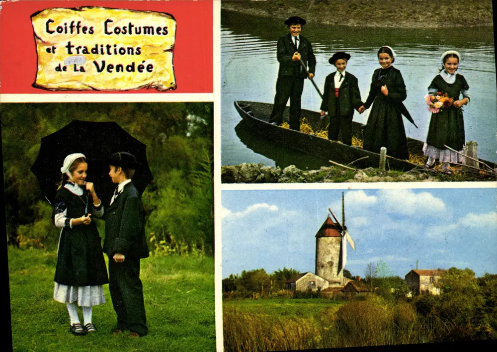 Kopfbedeckungen, Kleidung und Traditionen der Vendée — Ausgabe von Atelier de la Vendée, Nr. V.074 - Vorderseite