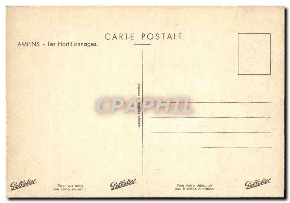 Amiens - Os Hortillonnages — editor Pelletier - Verso