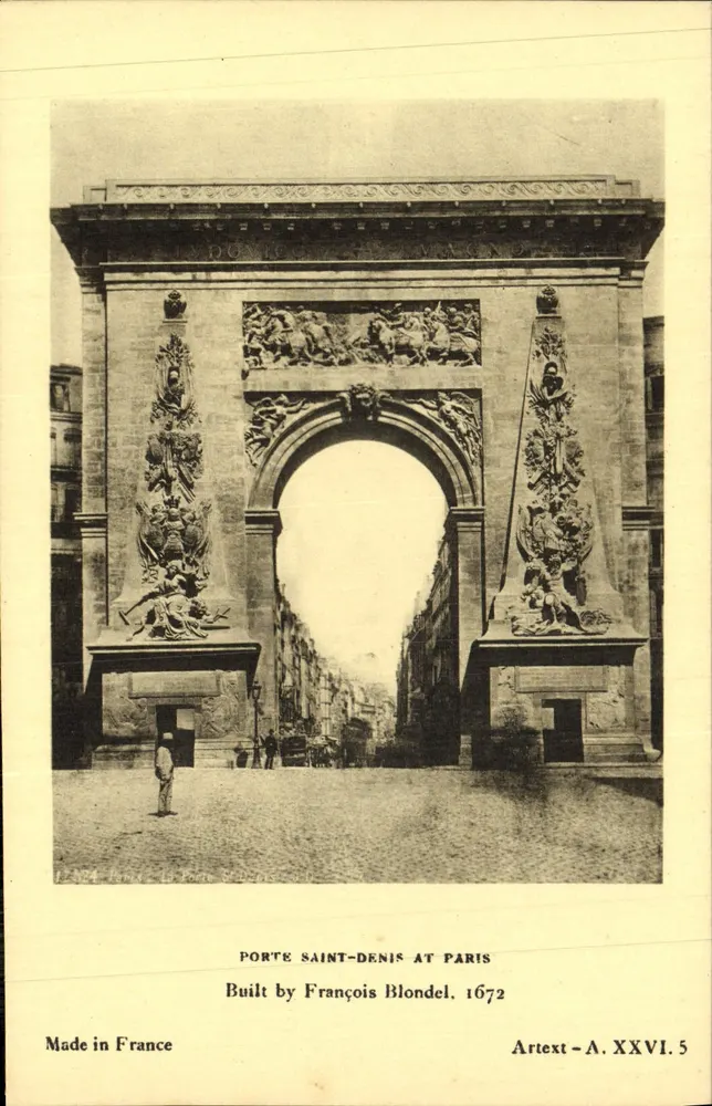 Poort Saint-Denis in Parijs — uitgever Arttext, serie-nummer A.XXVI.5 - Voorkant