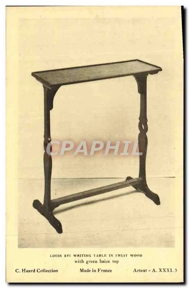 Schreibschreibtisch Louis XVI — Fruchtholz mit grünem Basaltplatte — C. Huard Collection, Artex - A. XXXI. 5 - Vorderseite